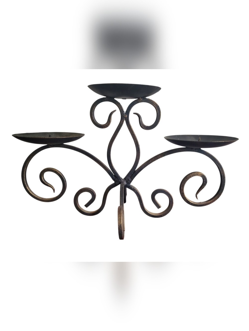 Vintage Wrought Iron 3 Pillar Candleholder Cotragecore Farmhouse Home Decor